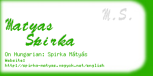 matyas spirka business card